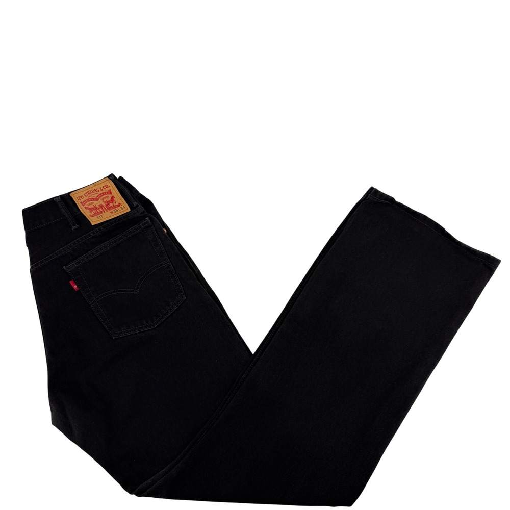 Levis 517 Bootcut Jeans Mens 36x34 Black Denim Straight Leg Western Baggy Pants